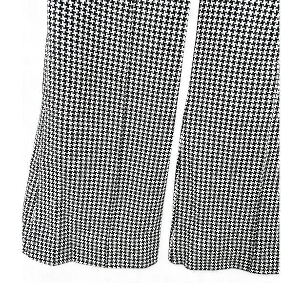 Anthropologie Cartonnier S Pants Wide Leg Houndstooth Plaid Cropped 25" Inseam - Picture 5 of 5